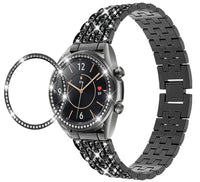 HKM-401427 Stylish Alloy Diamond Strap for Samsung Galaxy Watch - Metal Wristband, 155-210mm Adjustable Fit