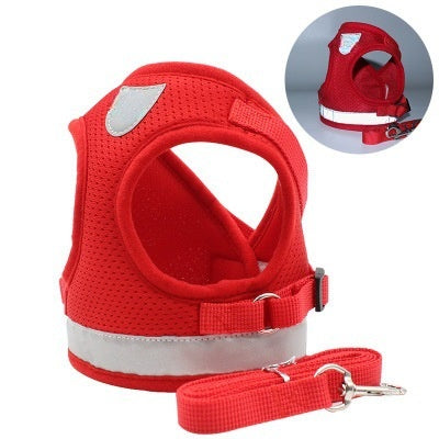 HKM-4014781 Reflective Dog Breast Strap Vest with Breathable Traction Rope - Multiple Colors Available