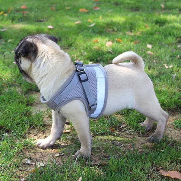 HKM-4014781 Reflective Dog Breast Strap Vest with Breathable Traction Rope - Multiple Colors Available