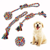 HKM-4015037 Durable Cotton Rope Toys for Dogs and Cats - Molar Knot Chew Sets