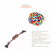 HKM-4015037 Durable Cotton Rope Toys for Dogs and Cats - Molar Knot Chew Sets