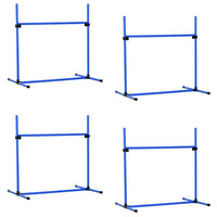 HKM-401555 Height-Adjustable 4-Piece Dog Agility Training Set with Carry Bag and Ejector Bar