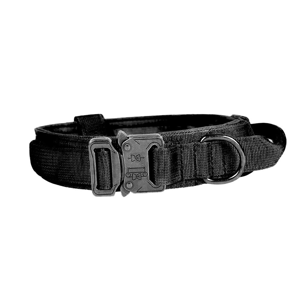 HKM-4017469 Adjustable Military Nylon Dog Collar and Leash Set - Durable Traction Belt for Active Dogs