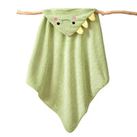 HKM-401747 Kids Animal Print Coral Fleece Hooded Bath Towel for Quick Drying and Comfortable Use