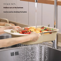 HKM-401811 Double-Layer Plastic Storage Box with Built-In Trash Can for Living Room Use