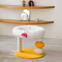 HKM-4018365 Multifunctional Cat Climbing Frame with Scratch and Play Features - Yellow