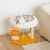 HKM-4018365 Multifunctional Cat Climbing Frame with Scratch and Play Features - Yellow