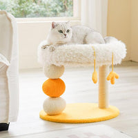 HKM-4018365 Multifunctional Cat Climbing Frame with Scratch and Play Features - Yellow