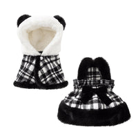 HKM-4018749 Charming Two-Piece Winter Dog Outfit with Hooded Cape and Dress for Small Pets