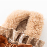 HKM-4018749 Charming Two-Piece Winter Dog Outfit with Hooded Cape and Dress for Small Pets