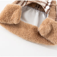 HKM-4018749 Charming Two-Piece Winter Dog Outfit with Hooded Cape and Dress for Small Pets