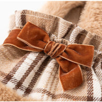 HKM-4018749 Charming Two-Piece Winter Dog Outfit with Hooded Cape and Dress for Small Pets