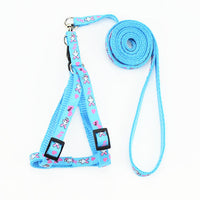 HKM-4019773 Fashionable Nylon Pet Leash with Colorful Printed Patches - Adjustable Traction Rope for Small and Large Dogs