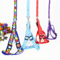 HKM-4019773 Fashionable Nylon Pet Leash with Colorful Printed Patches - Adjustable Traction Rope for Small and Large Dogs