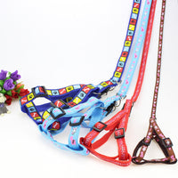 HKM-4019773 Fashionable Nylon Pet Leash with Colorful Printed Patches - Adjustable Traction Rope for Small and Large Dogs