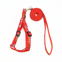HKM-4019773 Fashionable Nylon Pet Leash with Colorful Printed Patches - Adjustable Traction Rope for Small and Large Dogs