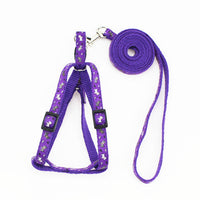 HKM-4019773 Fashionable Nylon Pet Leash with Colorful Printed Patches - Adjustable Traction Rope for Small and Large Dogs