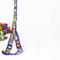 HKM-4019773 Fashionable Nylon Pet Leash with Colorful Printed Patches - Adjustable Traction Rope for Small and Large Dogs