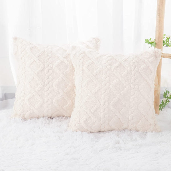 HKM-402067 Retro Plush Soft Fluffy Pillow Cushion for Living Room - Available in Multiple Colors