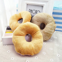 HKM-4020797 Eco-Friendly Plush Dog Toy - Pink Brown Donut Shape, 14cm Chew Toy with Vocal Feature