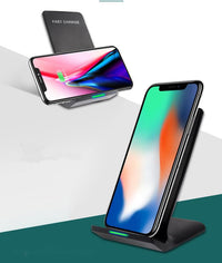 HKM-402131 10W Fast Wireless Charging Stand for Mobile Phones - Black