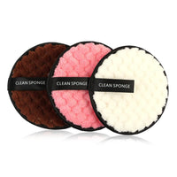 HKM-402131 Magic Lazy Man Water Makeup Removing Puff - 3 Pack Synthetic Sponge Set for Face Wash and Makeup Removal