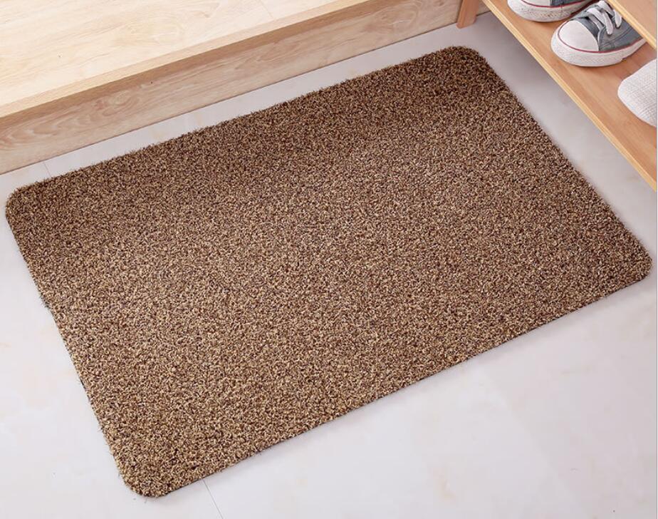 HKM-402131 Super Absorbent Cotton Door Mat with PVC Bottom - Grey or Apricot, 40x60cm