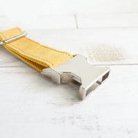 HKM-4021949 Customizable Yellow Velvet Dog Collar with Adjustable Fit and Lettering