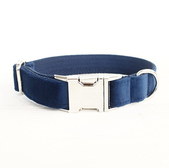 HKM-4021949 Customizable Yellow Velvet Dog Collar with Adjustable Fit and Lettering