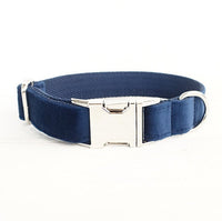 HKM-4021949 Customizable Yellow Velvet Dog Collar with Adjustable Fit and Lettering