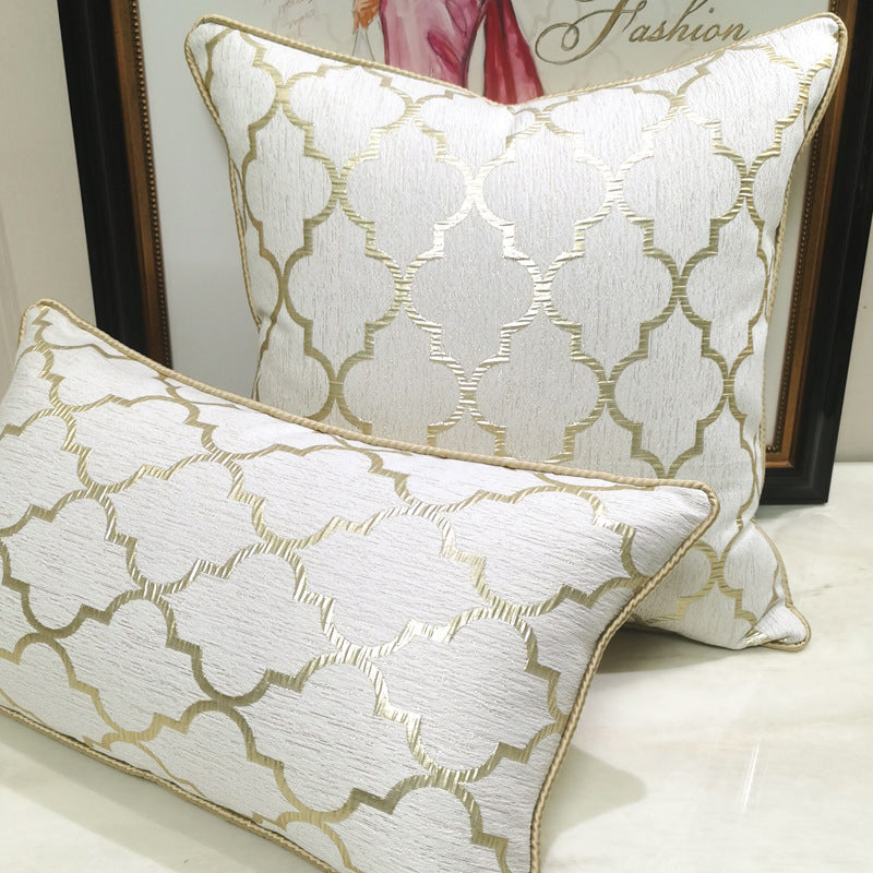 HKM-402195 Beige Gold Chair Pillow Cover – Modern Light Luxury Design