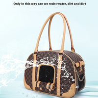 HKM-4022205 Medium Capacity Plaid Pattern Handbag for Pets with Breathable Design