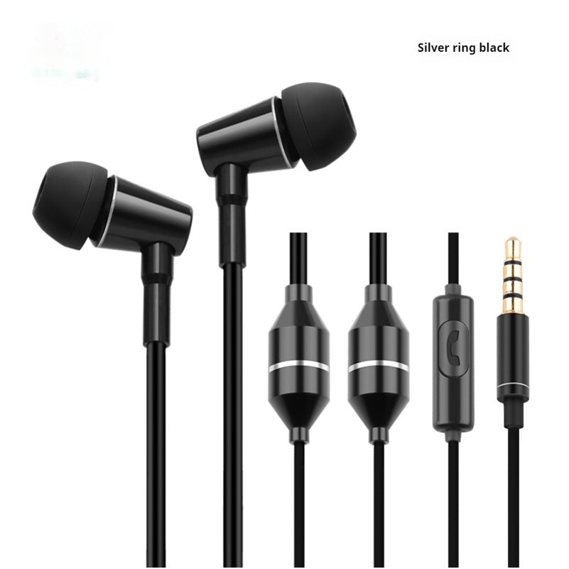 HKM-402259 In-ear Music Headset with Microphone and Air Conduit Radiation Protection, Wired, Black and Silver Options, 20-20000Hz Frequency Range
