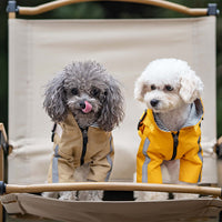 HKM-4024509 Four Seasons Universal Dog Raincoat - Waterproof Pet Apparel in Red, Yellow, Khaki, Sizes XS to 2XL