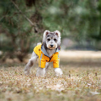 HKM-4024509 Four Seasons Universal Dog Raincoat - Waterproof Pet Apparel in Red, Yellow, Khaki, Sizes XS to 2XL