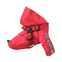HKM-4024509 Four Seasons Universal Dog Raincoat - Waterproof Pet Apparel in Red, Yellow, Khaki, Sizes XS to 2XL