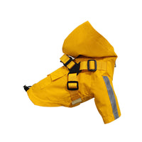 HKM-4024509 Four Seasons Universal Dog Raincoat - Waterproof Pet Apparel in Red, Yellow, Khaki, Sizes XS to 2XL