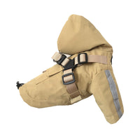 HKM-4024509 Four Seasons Universal Dog Raincoat - Waterproof Pet Apparel in Red, Yellow, Khaki, Sizes XS to 2XL