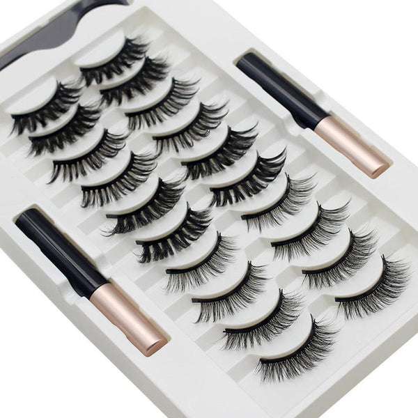 HKM-402451 Quantum Magnetic Eyelash Liquid Eyeliner Set with 10 Pairs of Magnetic Lashes and Tweezers