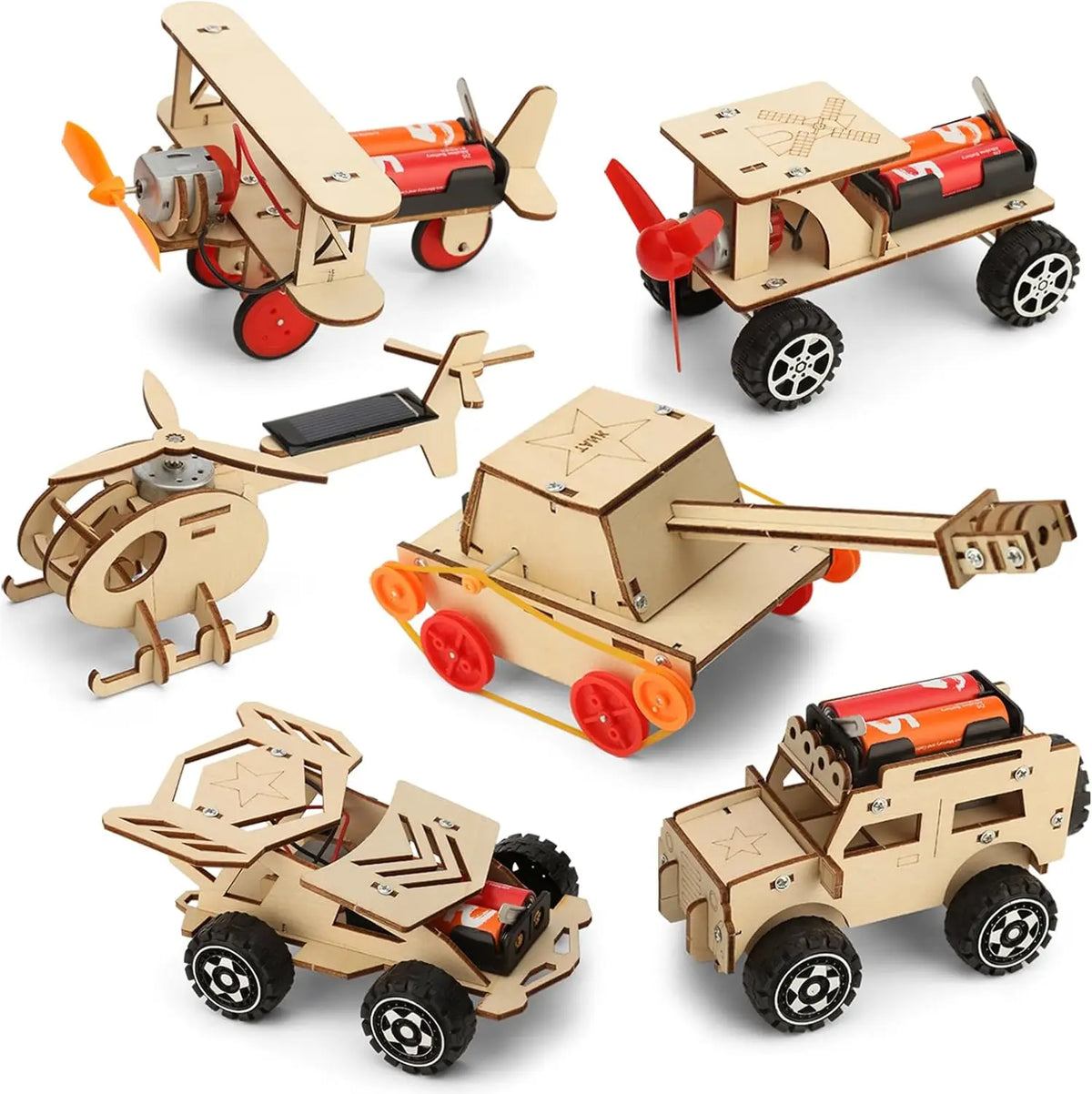 HKM-402515 Wooden STEM Assembly Car Model Kit - Educational DIY Science Toy for Kids