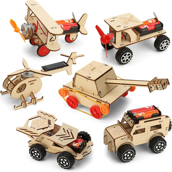 HKM-402515 Wooden STEM Assembly Car Model Kit - Educational DIY Science Toy for Kids