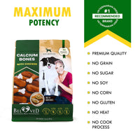 HKM-4025789 Chicken-Wrapped Calcium Bone Chew Treats for Dogs - Grain-Free, Rawhide-Free, Healthy Snacks for All Life Stages