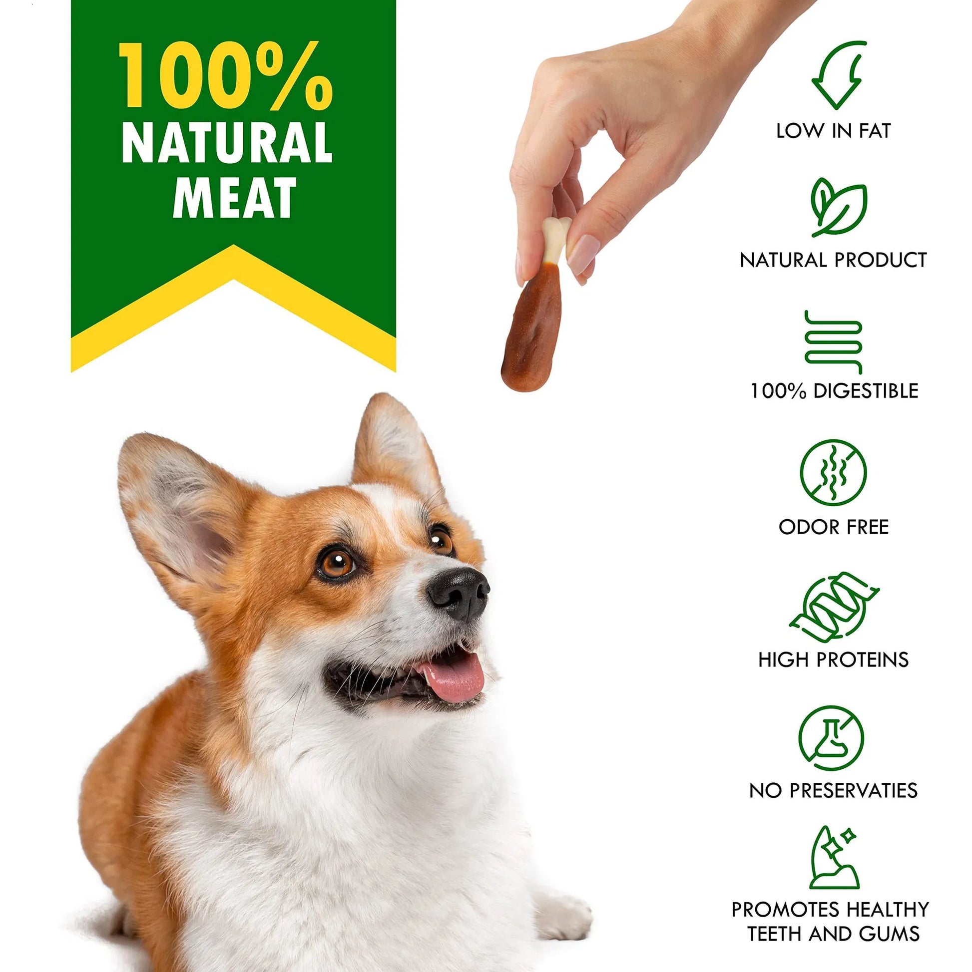 HKM-4025789 Chicken-Wrapped Calcium Bone Chew Treats for Dogs - Grain-Free, Rawhide-Free, Healthy Snacks for All Life Stages