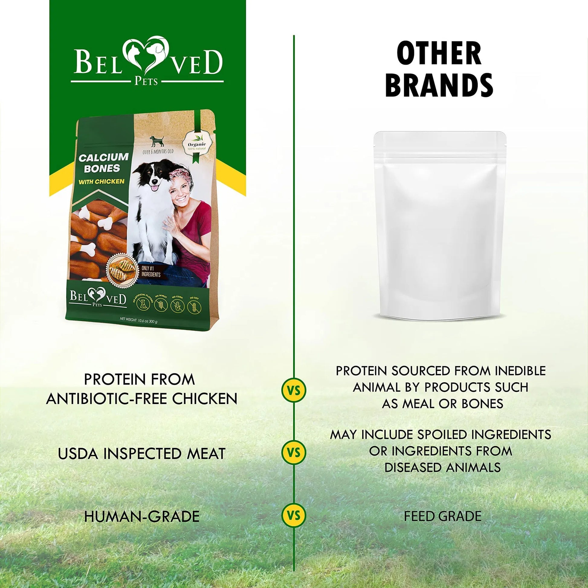HKM-4025789 Chicken-Wrapped Calcium Bone Chew Treats for Dogs - Grain-Free, Rawhide-Free, Healthy Snacks for All Life Stages