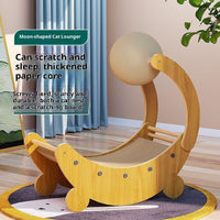 HKM-4025917 Moon Boat Cat Scratch Board - Corrugated Paper Design for Fun and Durable Play