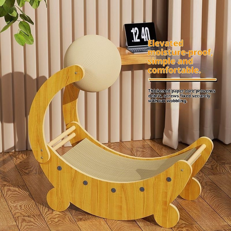 HKM-4025917 Moon Boat Cat Scratch Board - Corrugated Paper Design for Fun and Durable Play