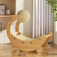 HKM-4025917 Moon Boat Cat Scratch Board - Corrugated Paper Design for Fun and Durable Play