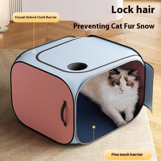 HKM-4026557 Pet Hair Drying Oven with Foot Pad - Oxford Fabric & PVC Mesh, 52cm x 40cm x 52cm