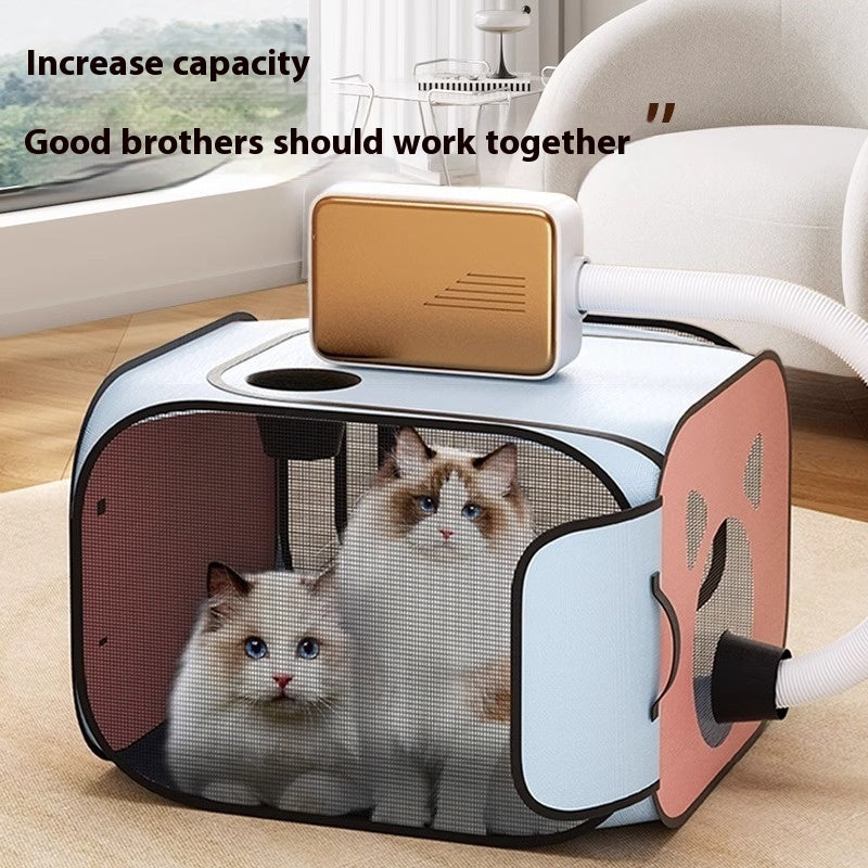 HKM-4026557 Pet Hair Drying Oven with Foot Pad - Oxford Fabric & PVC Mesh, 52cm x 40cm x 52cm