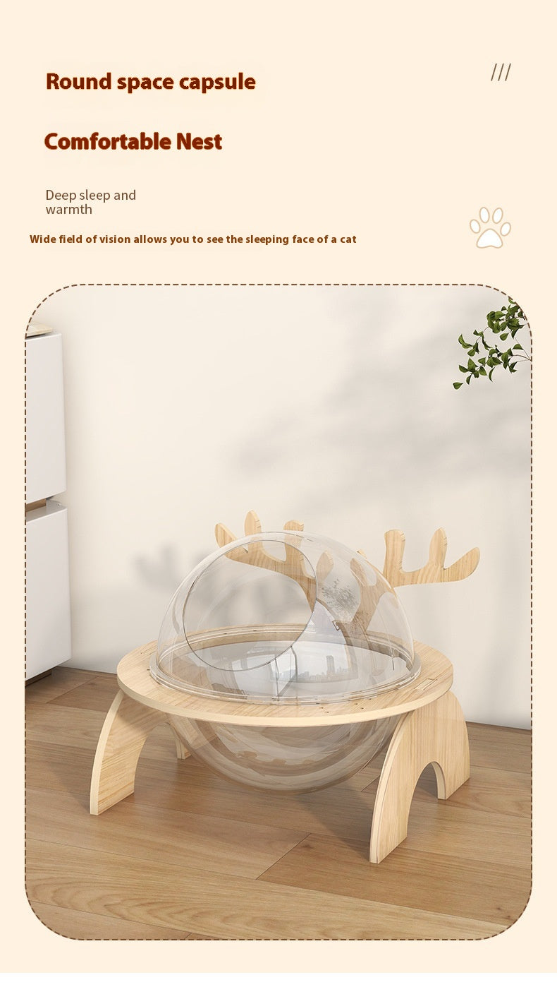 HKM-4028989 Antlers Cat Nest - Universal Solid Wood Pet Bed in Various Sizes